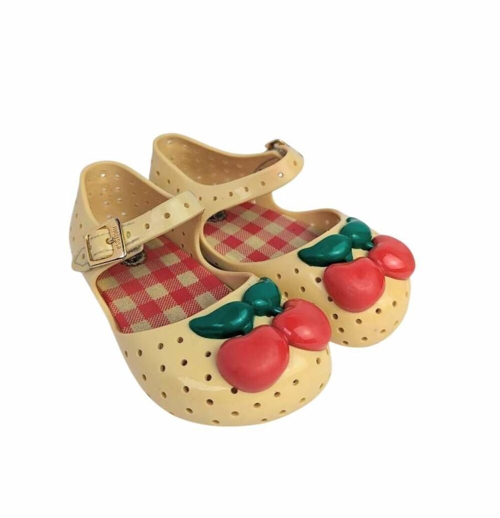 Mini Melissa Light yellow red cherry Mary Jane toddler girls 7